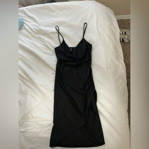 Elegant Black Spaghetti Strap Dress